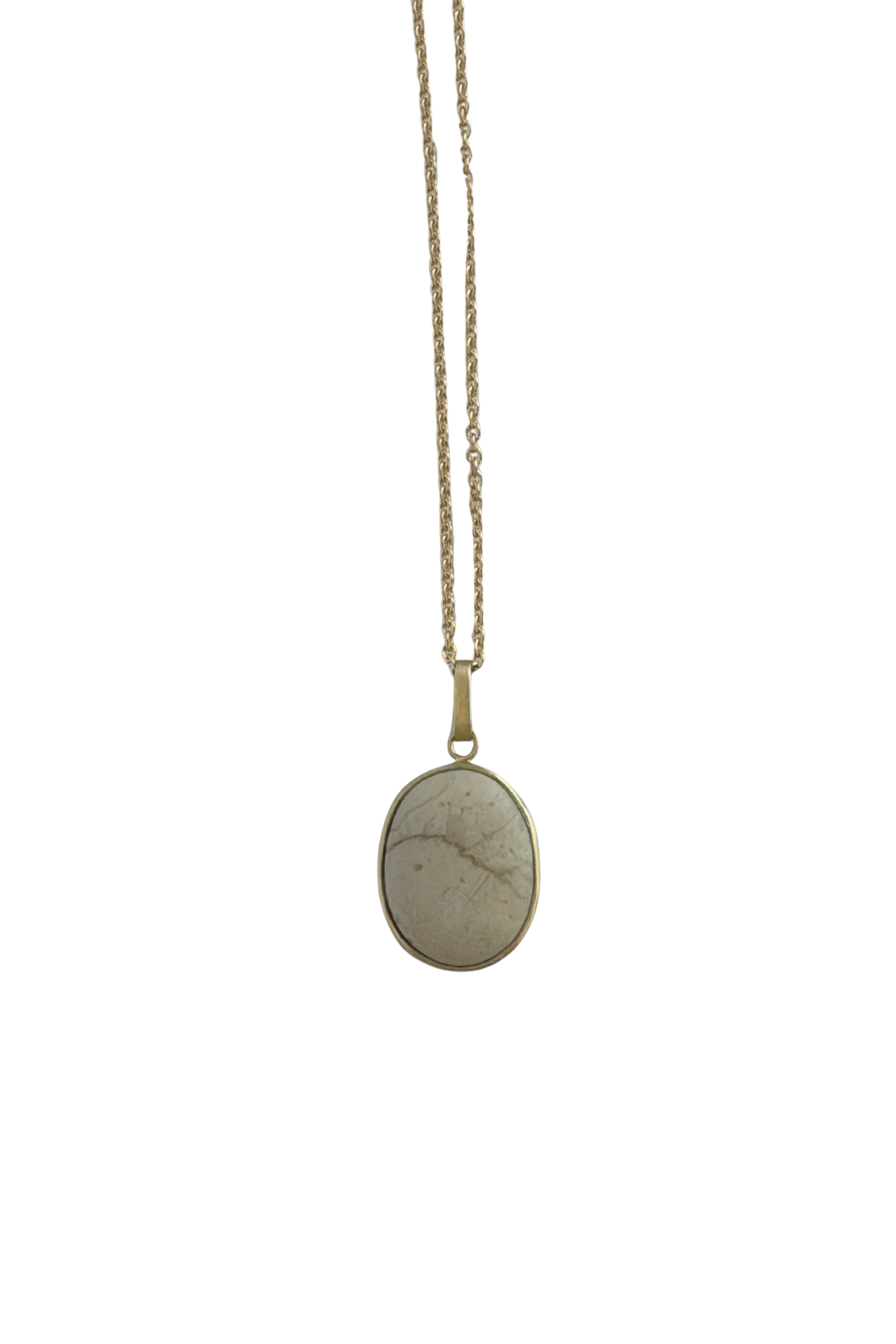 Ivory Oval Stone Necklace