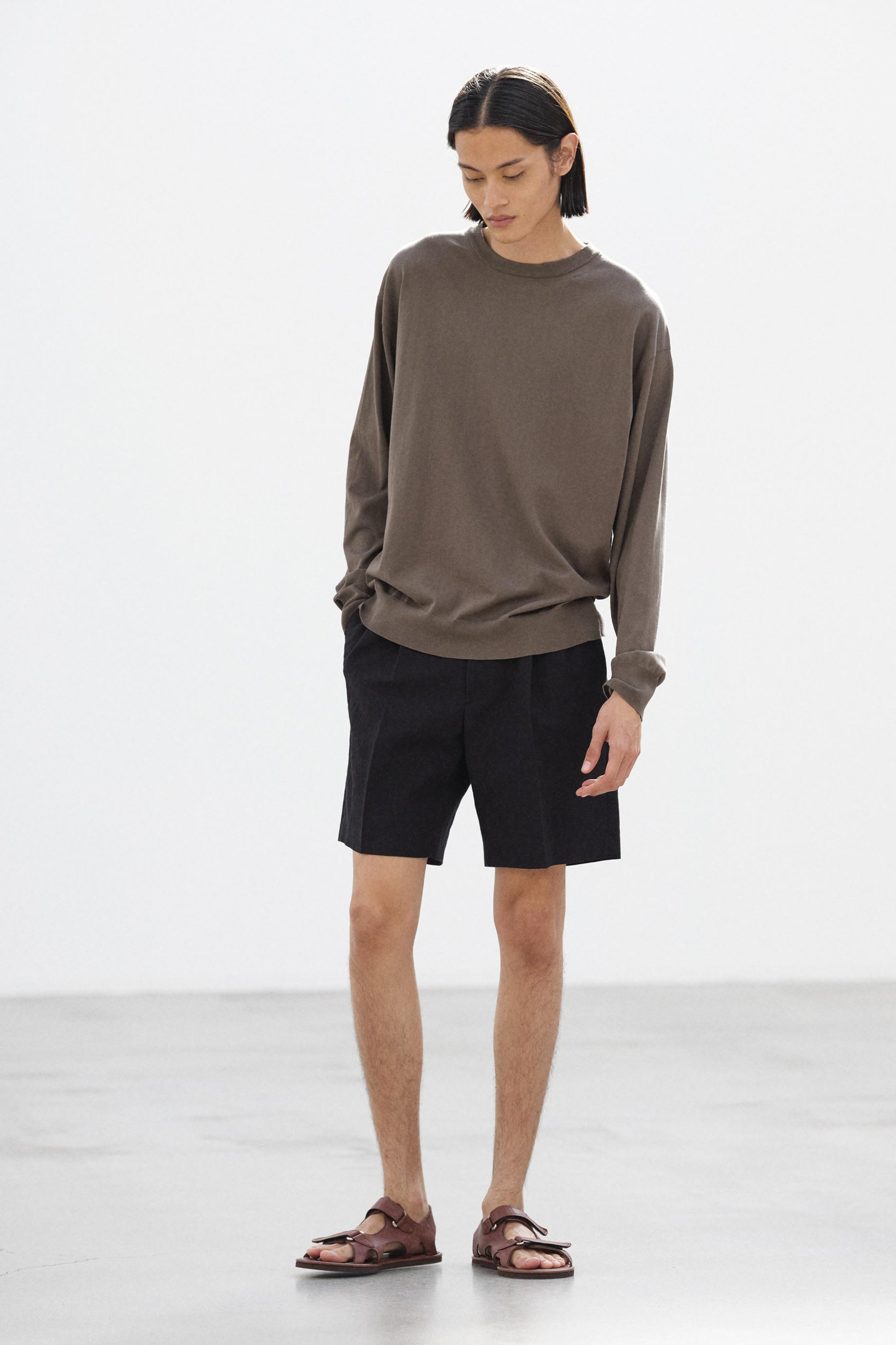 Wool Cotton Linen Shorts