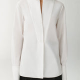 The Barb Shirt In Slub Cotton Poplin in White