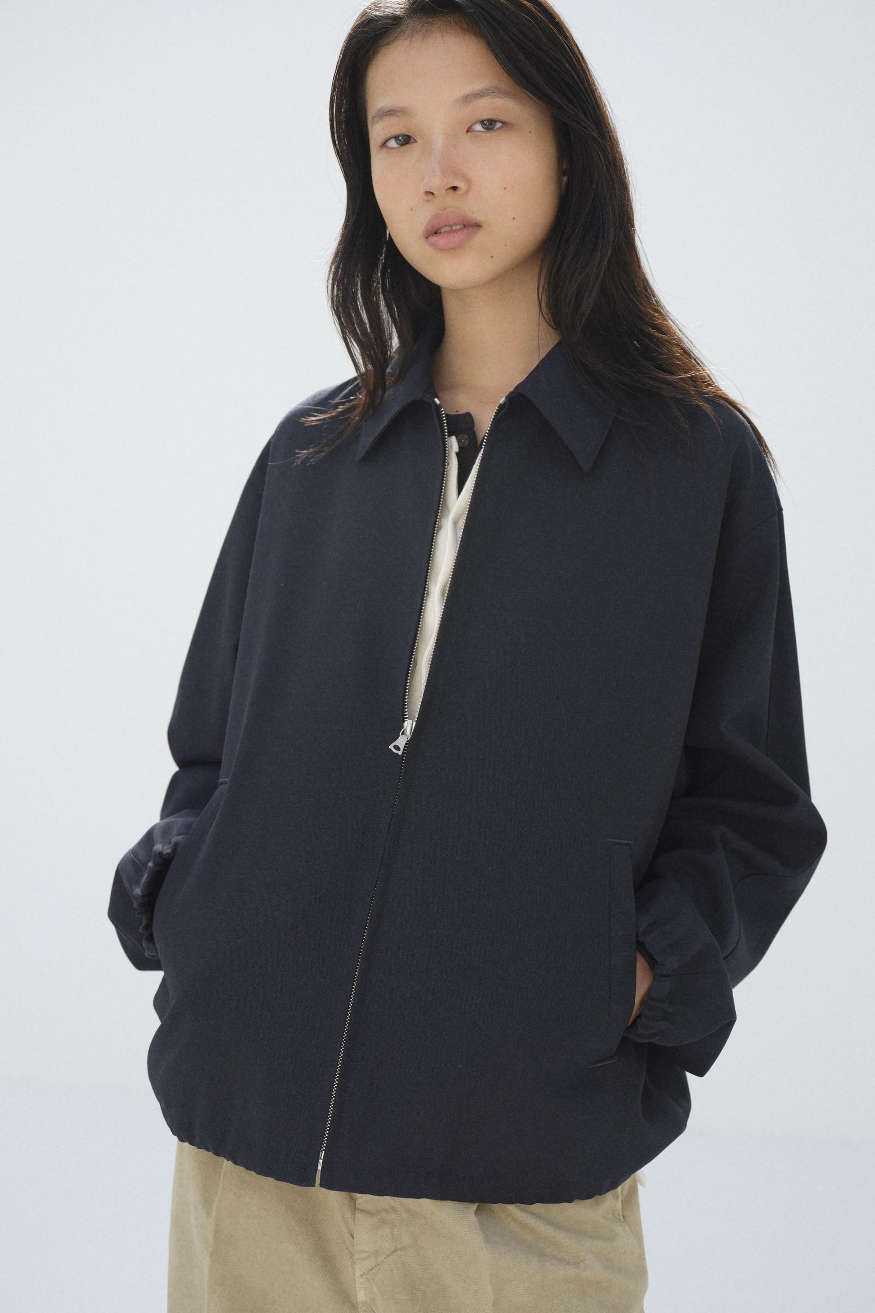 Wool Kid Mohair Hopsack Zip Blouson