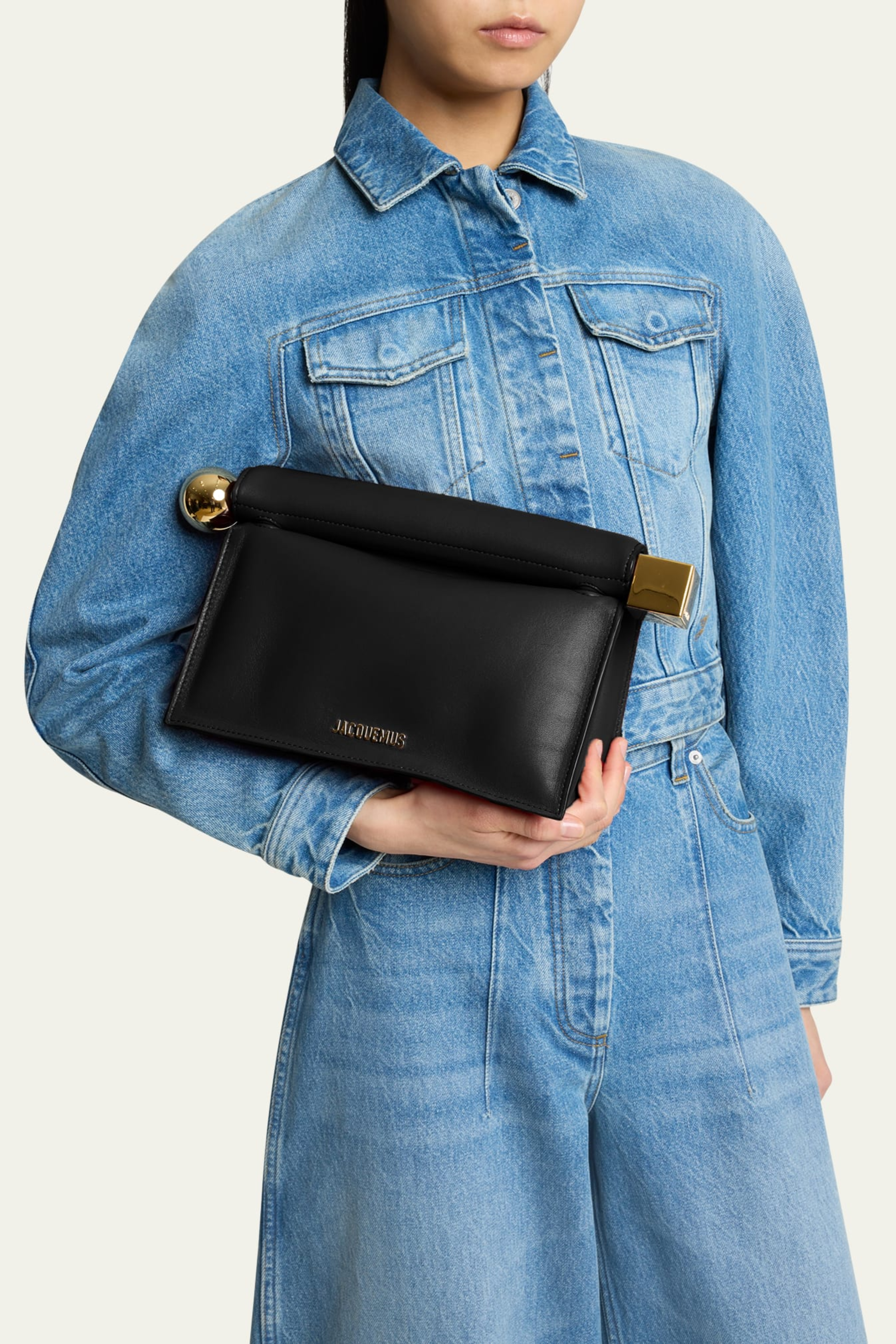 La Pochette Rond Carré Leather Clutch