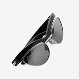 Duo Angle Cat Eye Sunglasses in Black