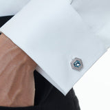White Gold Chameleons Cufflinks