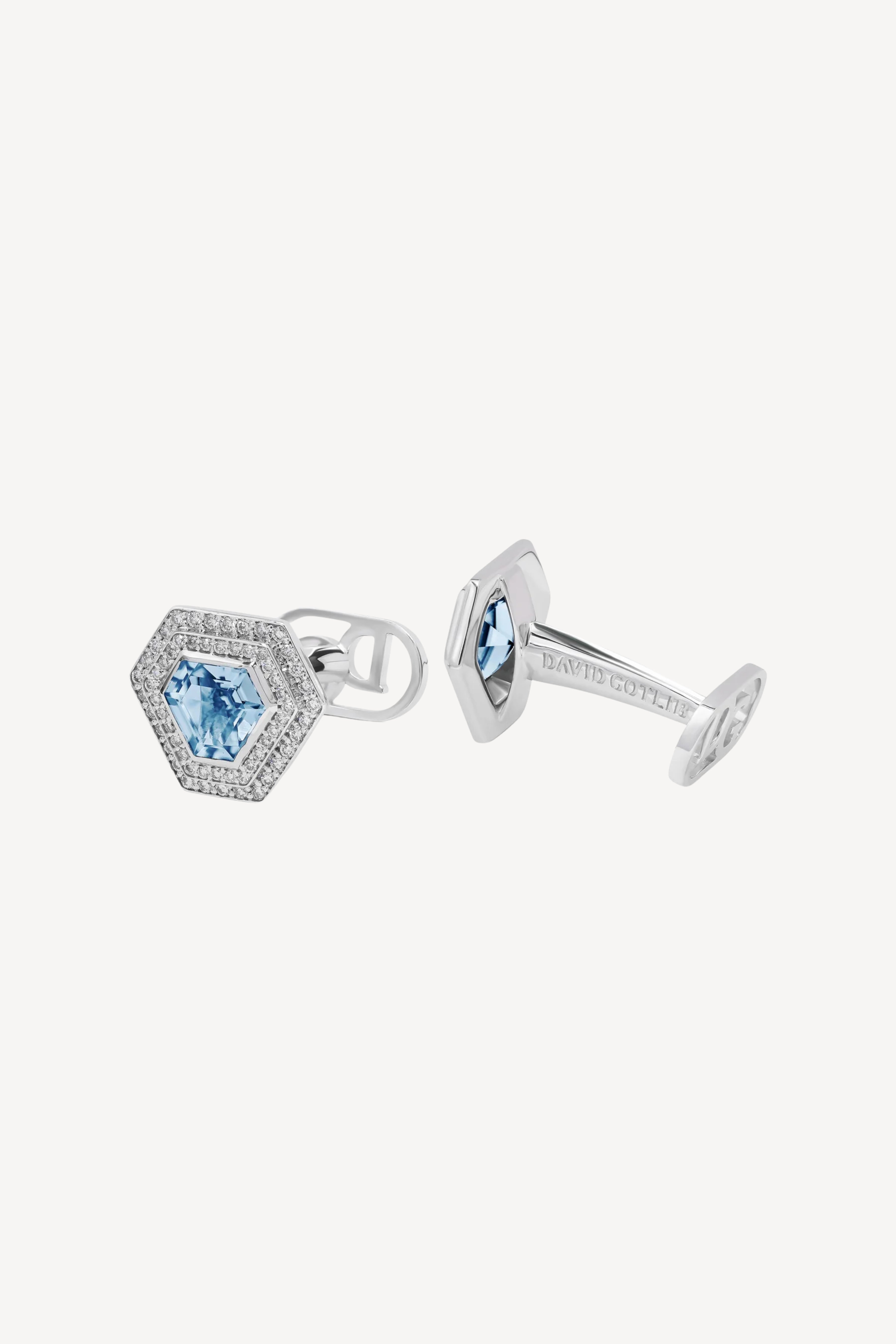 White Gold Chameleons Cufflinks