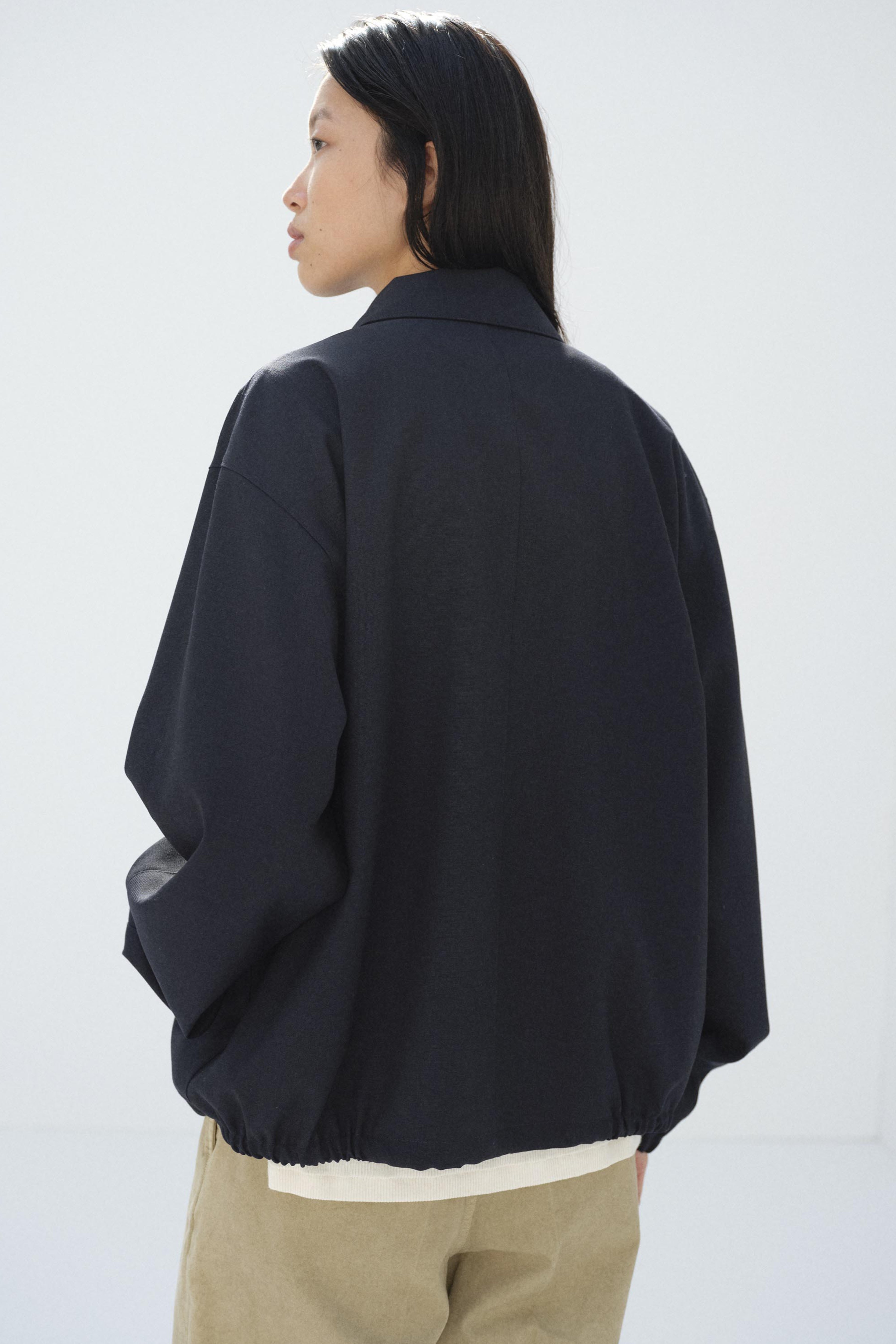 Wool Kid Mohair Hopsack Zip Blouson