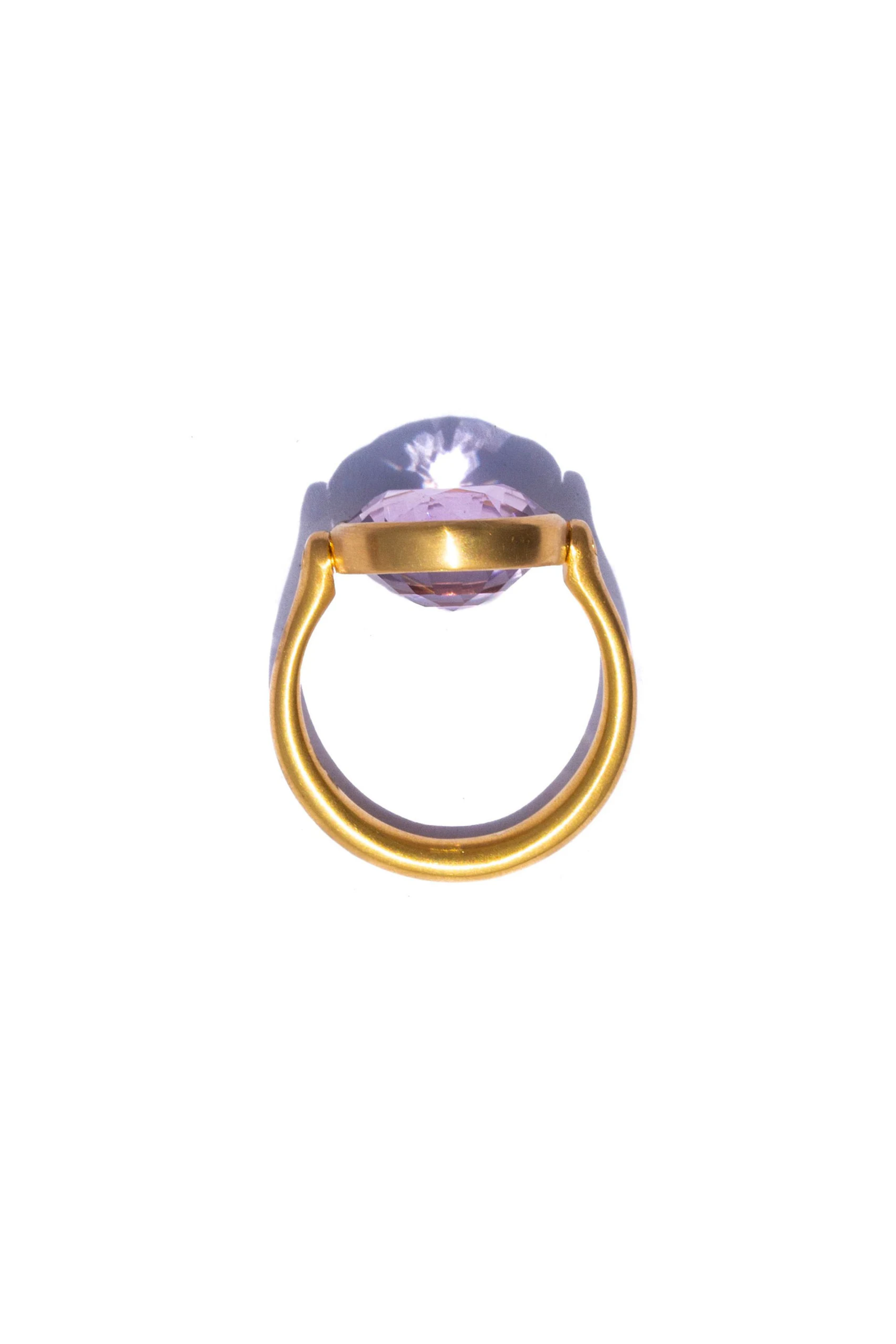22YG Amethyst Swivel Ring