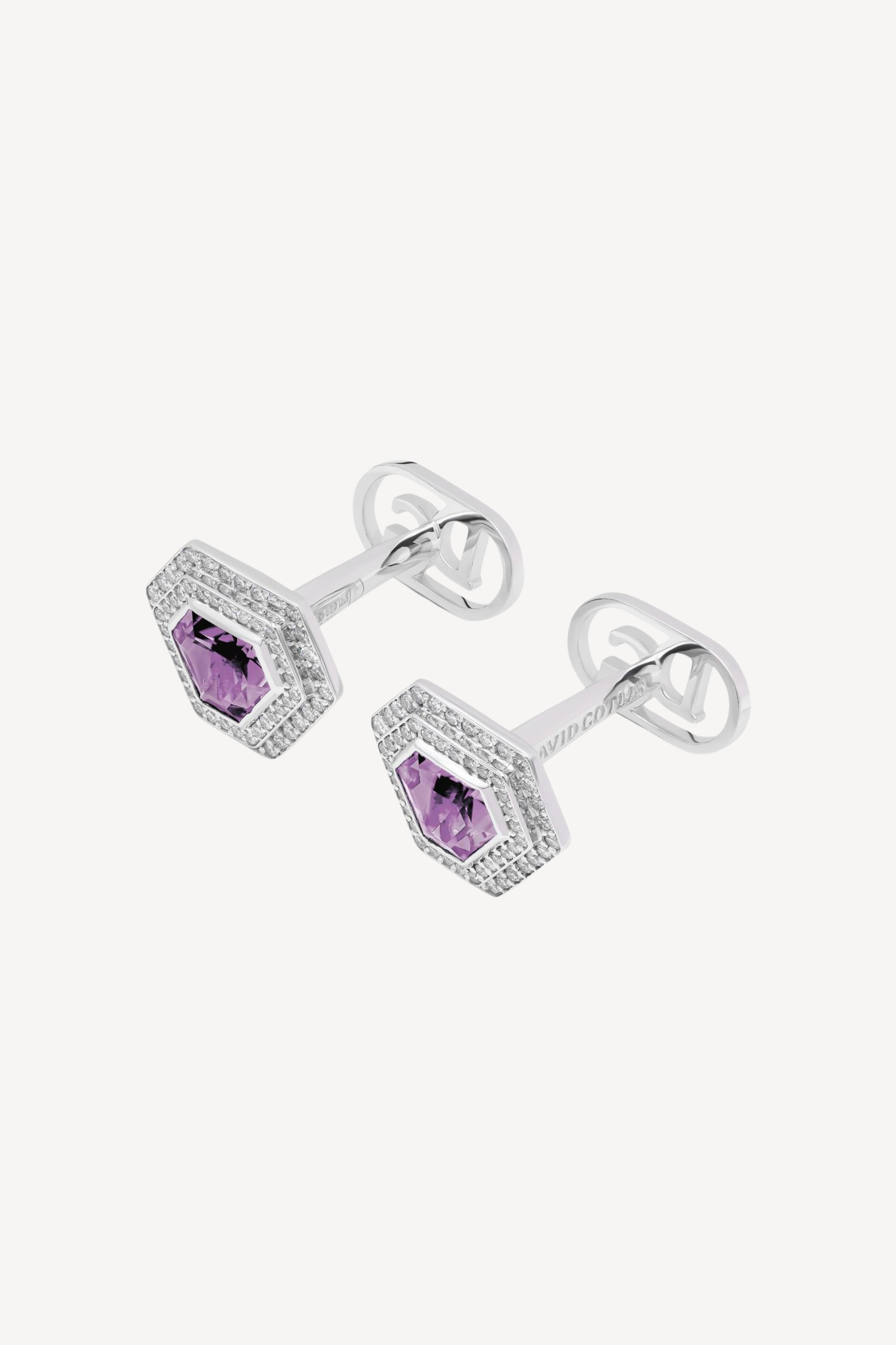 White Gold Chameleons Cufflinks