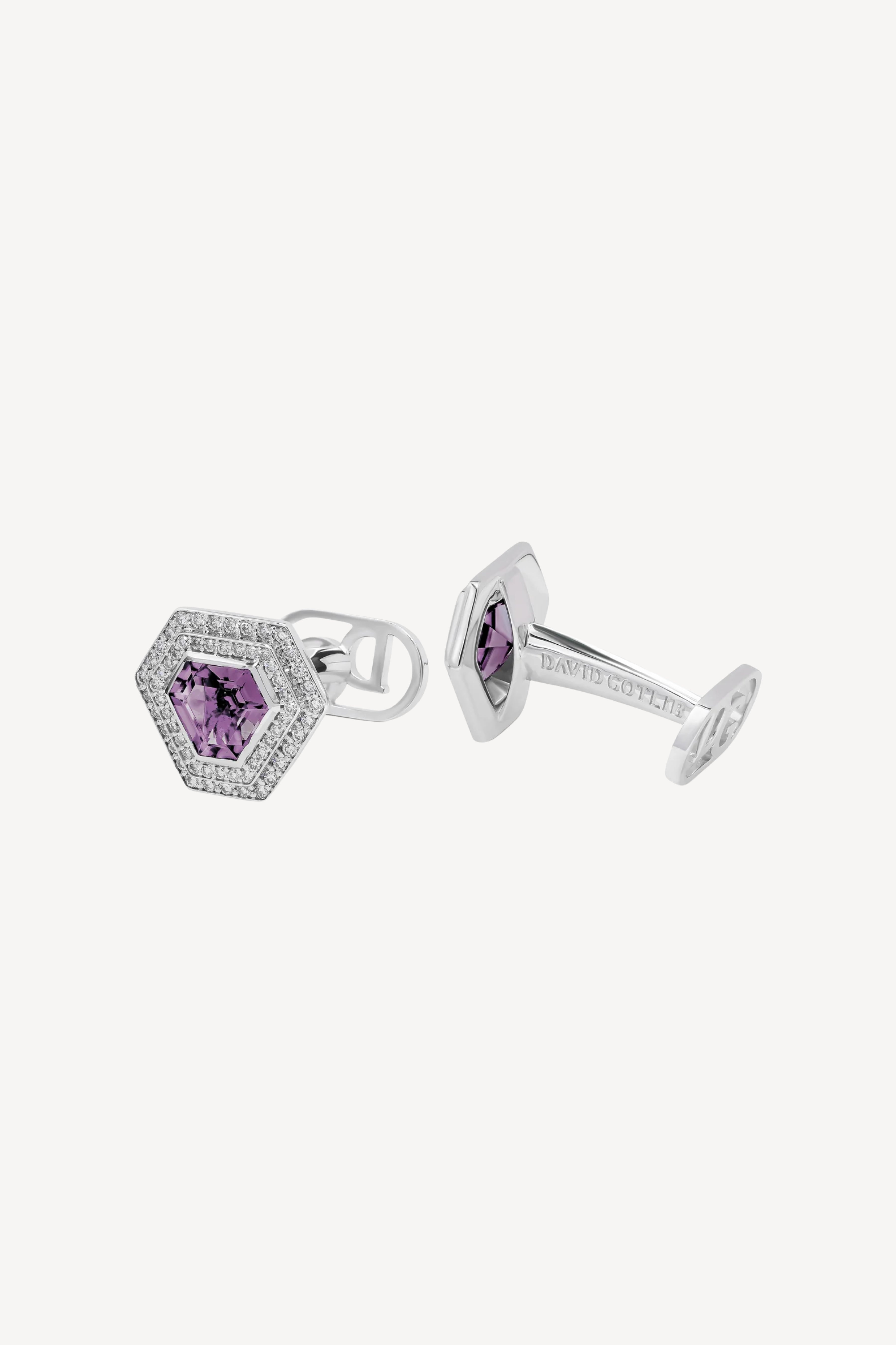 White Gold Chameleons Cufflinks