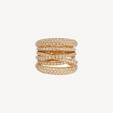 Diamond Scribble Ring in Yellow Gold