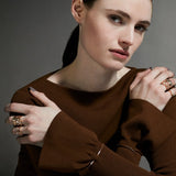 Dragon Baguette Bangle In White Gold