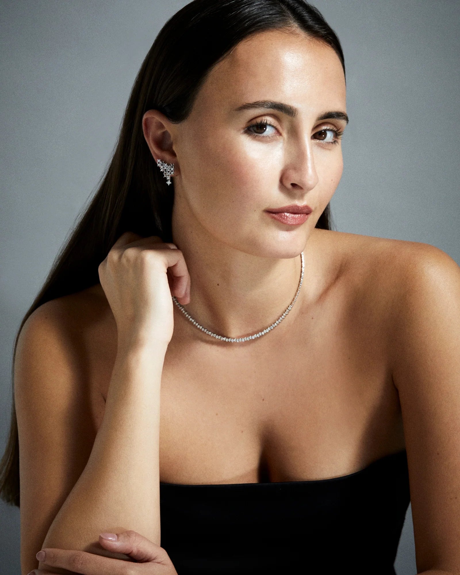 Tennis Necklace In White Gold