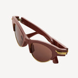 Angle Cat Eye Sunglasses in Burgundy