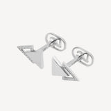 Partnered Triangle White Cufflinks