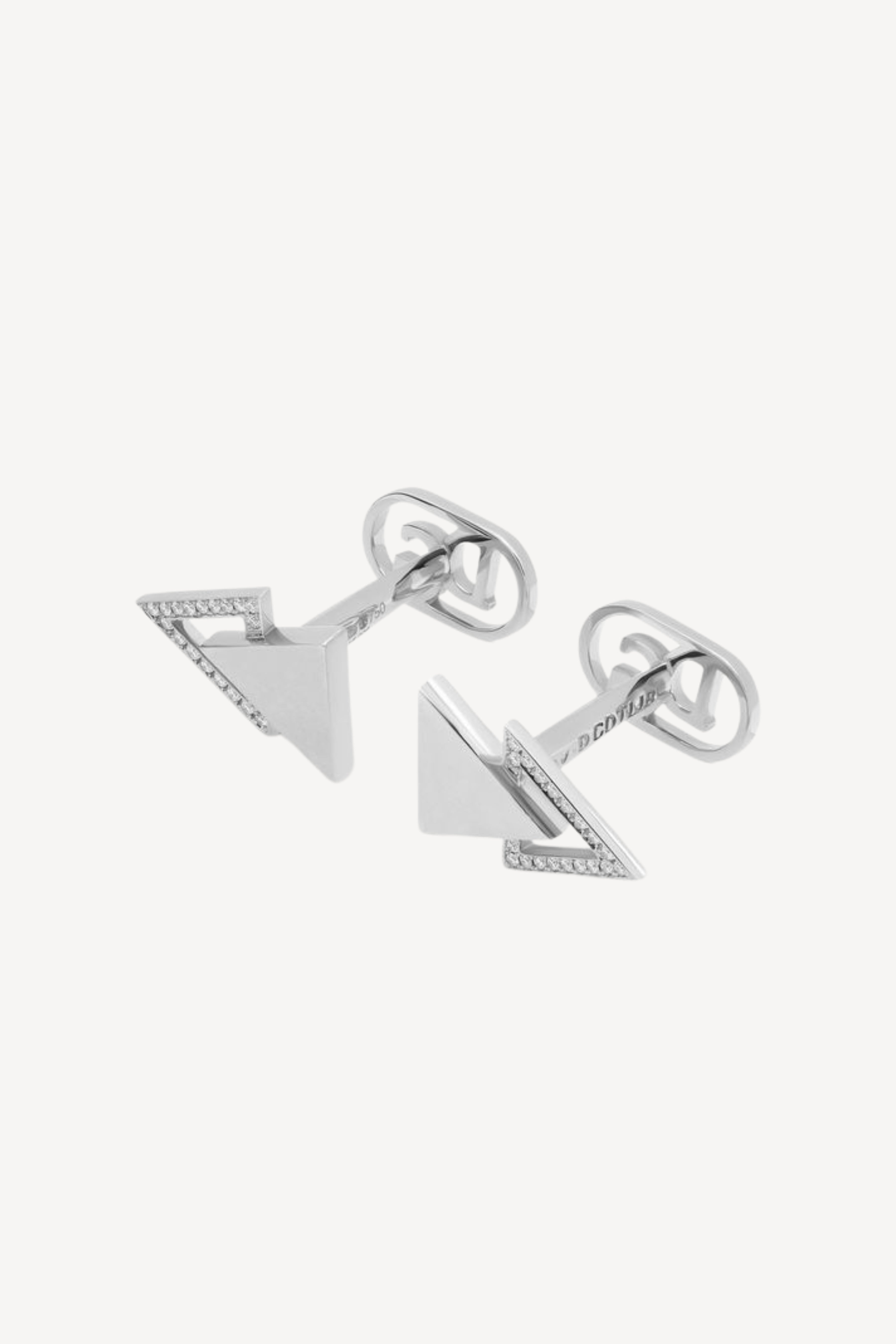 Partnered Triangle White Cufflinks