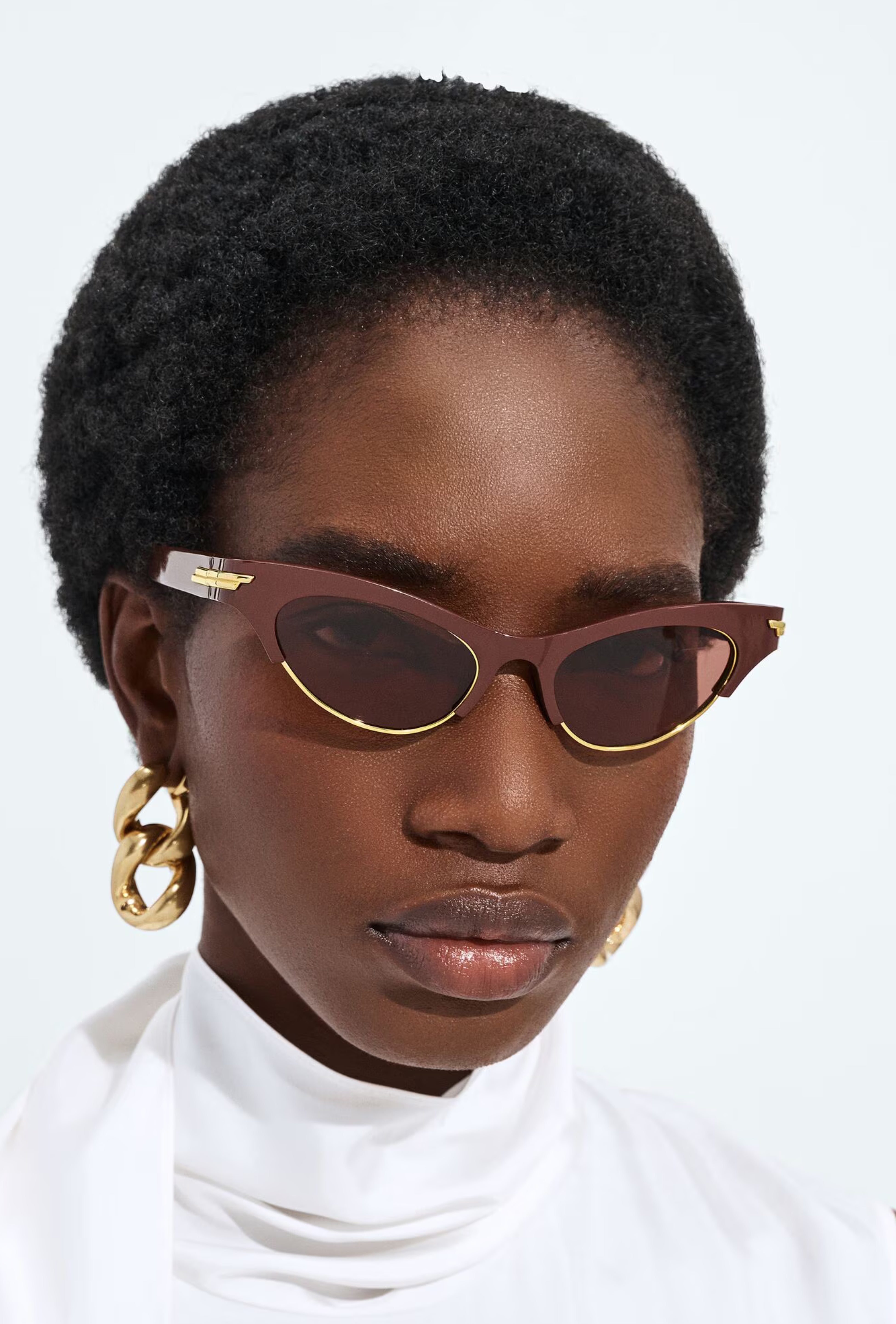 Angle Cat Eye Sunglasses in Burgundy