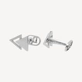 Partnered Triangle White Cufflinks