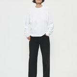 Coverstitch L/S T in White