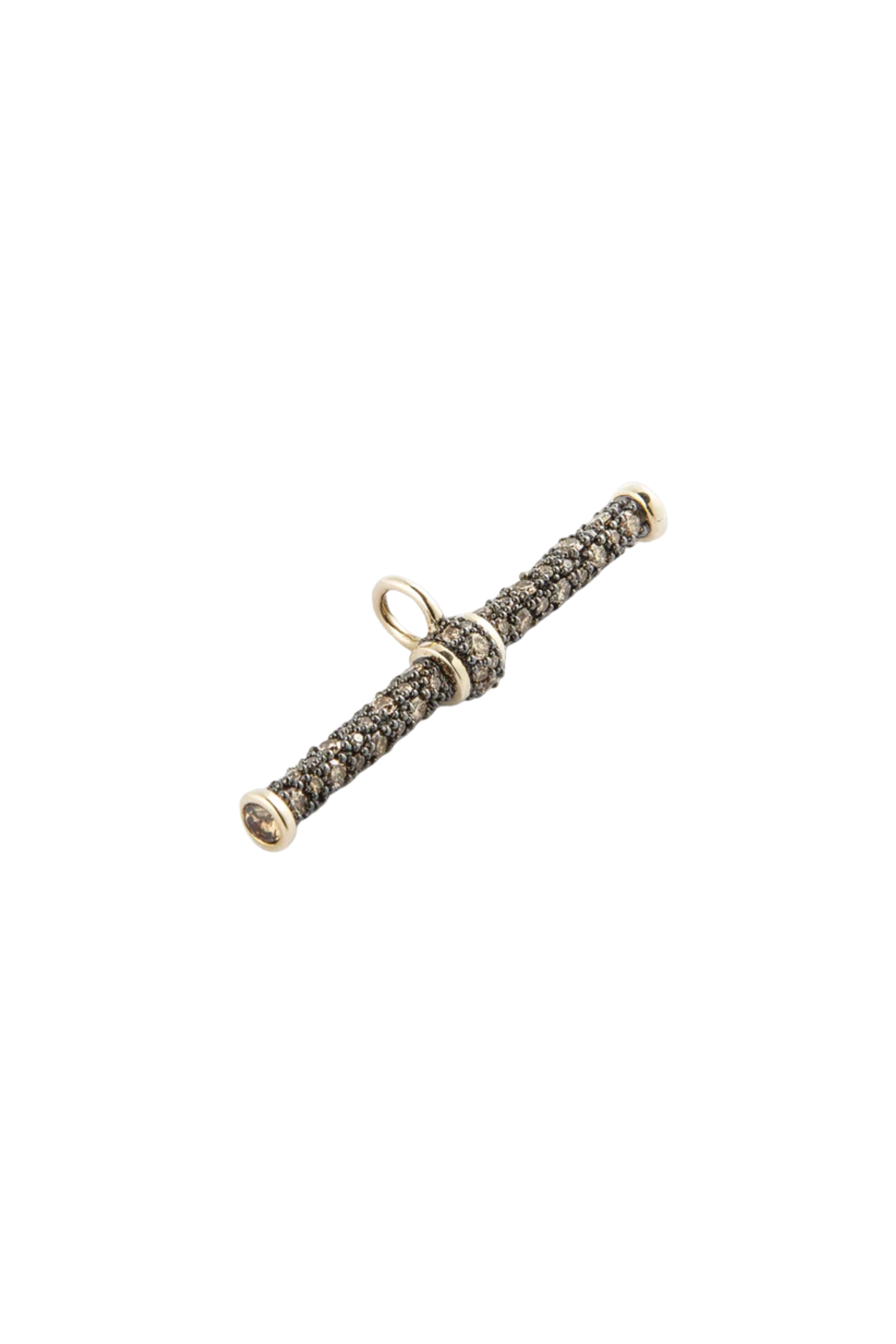 Cognac Diamond Pave T-Bar Pendant