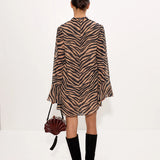 Marion Chiffon Dress in Tiger Stripe