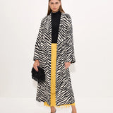 Djinn Crepe Robe Coat in Zebra Print