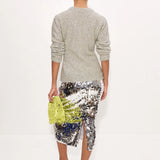 Mia Sequin Skirt in Satellite Silver