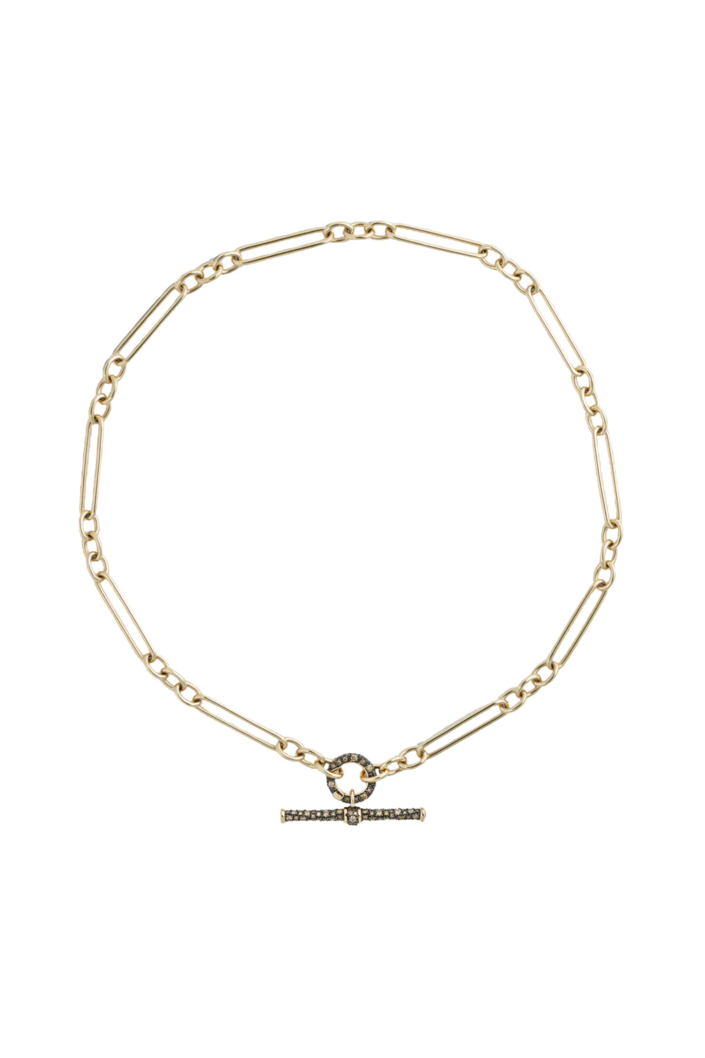 Cognac Diamond Pave T-Bar Pendant