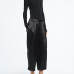Pull On Wide Leg Crop in Black