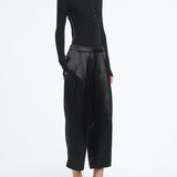 Pull On Wide Leg Crop in Black