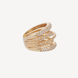 Diamond Scribble Ring in Yellow Gold