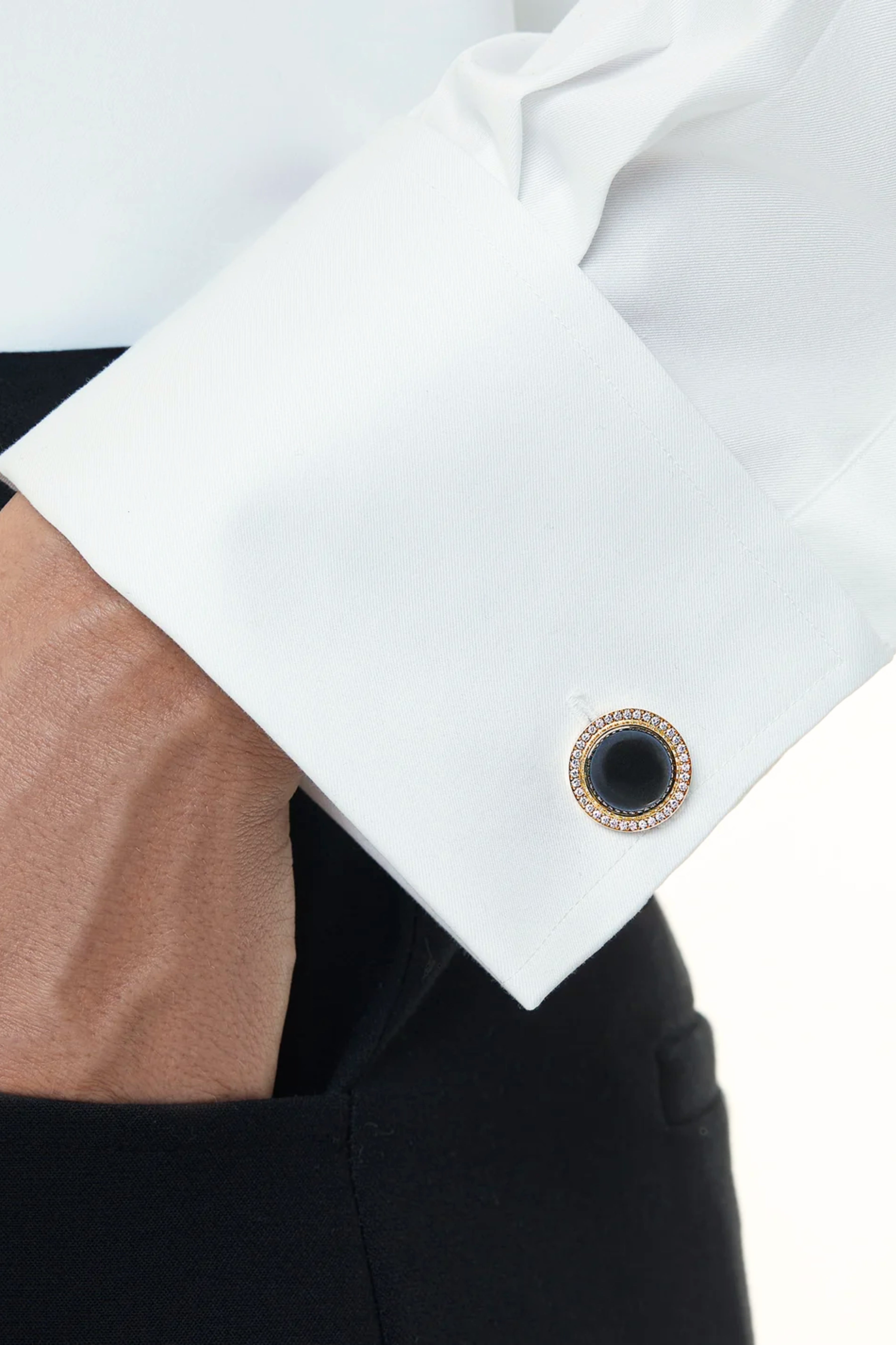 Black Moon Yellow Cufflinks