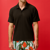Slim Pleated Polo