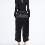 Pull On Wide Leg Crop in Black