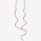 Wrap Around Snake Lariat in White Gold