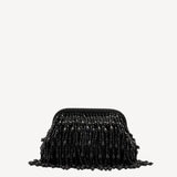 Beaded Drop Clutch in Black