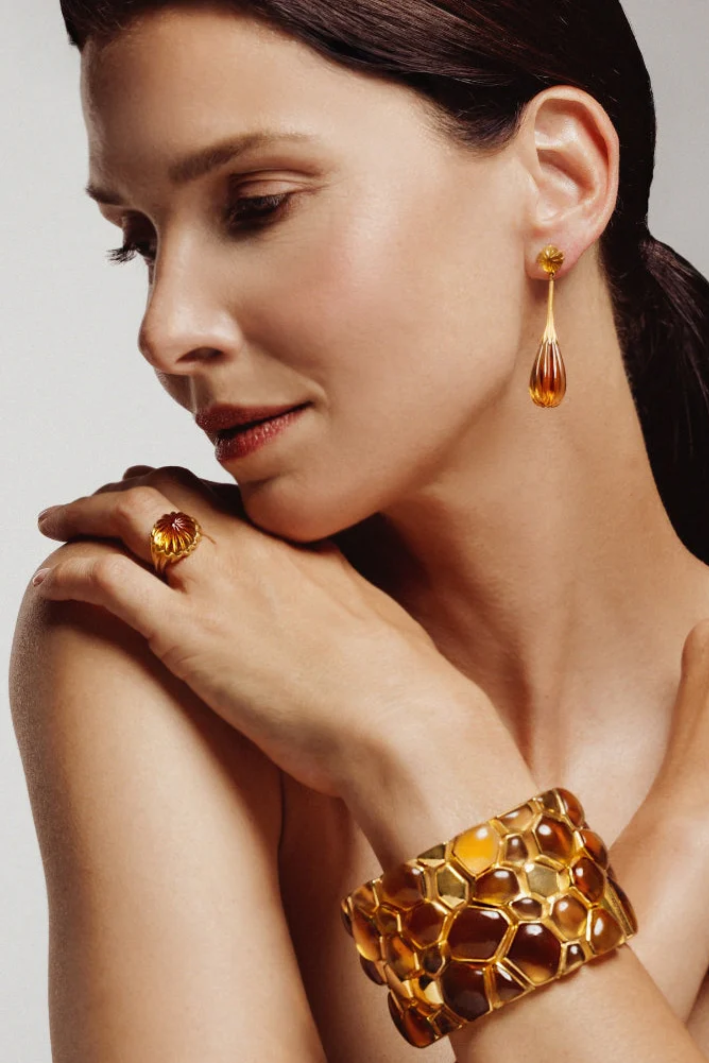 Colors Drop Ring Melon Citrine