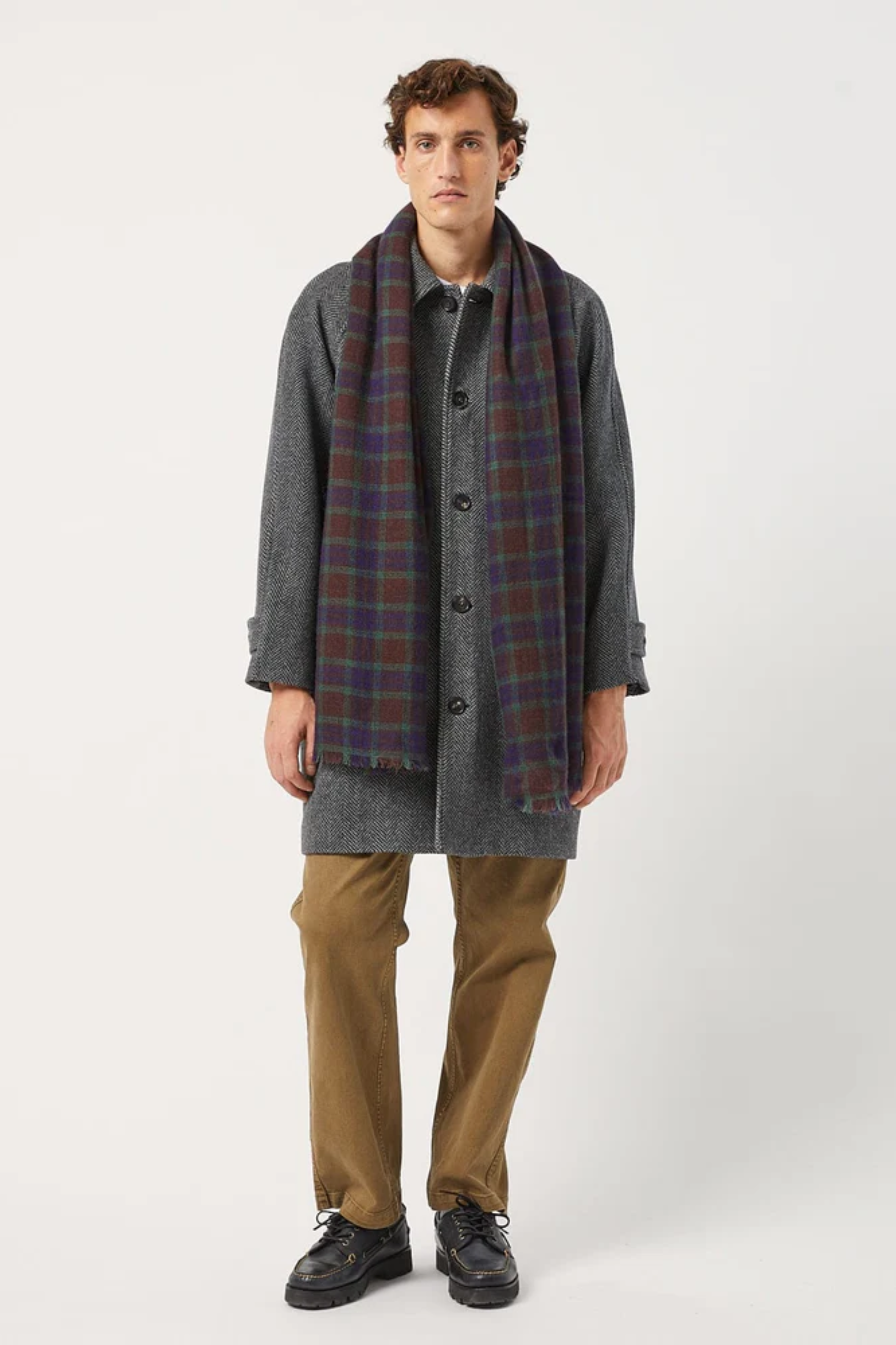 Plaid Cashmere Scarf