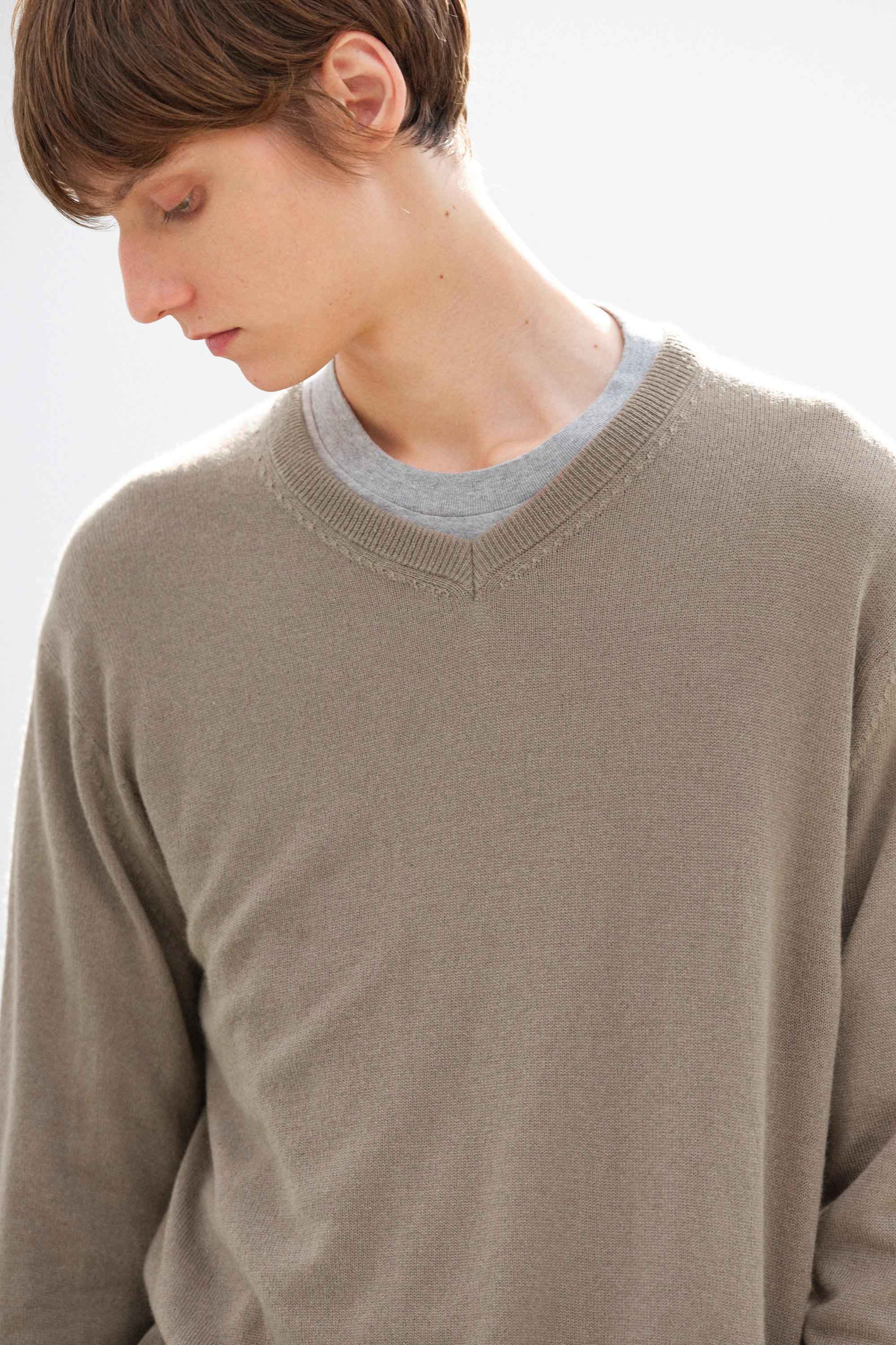 Cashmere Silk Knit V-Neck