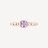 Sari Bandhani Granulated Solitaire Ring in Oval cut Pink Spinel