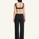 Snap Twill Flare Pants in Black