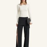 Square Neck Rib Knit Sweater in Pillow