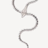 Wrap Around Snake Lariat in White Gold