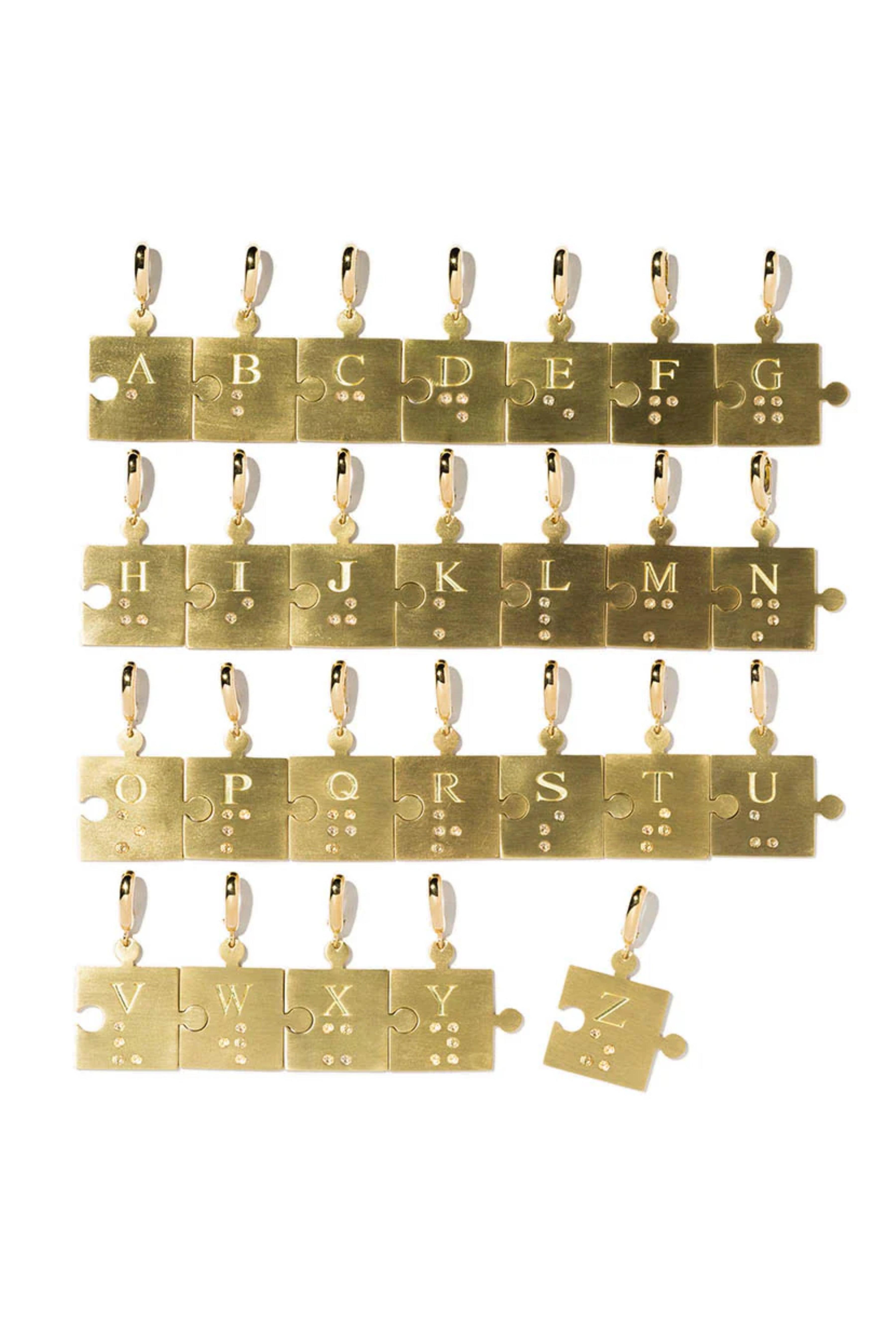 Mini Puzzle Charm "M" Necklace