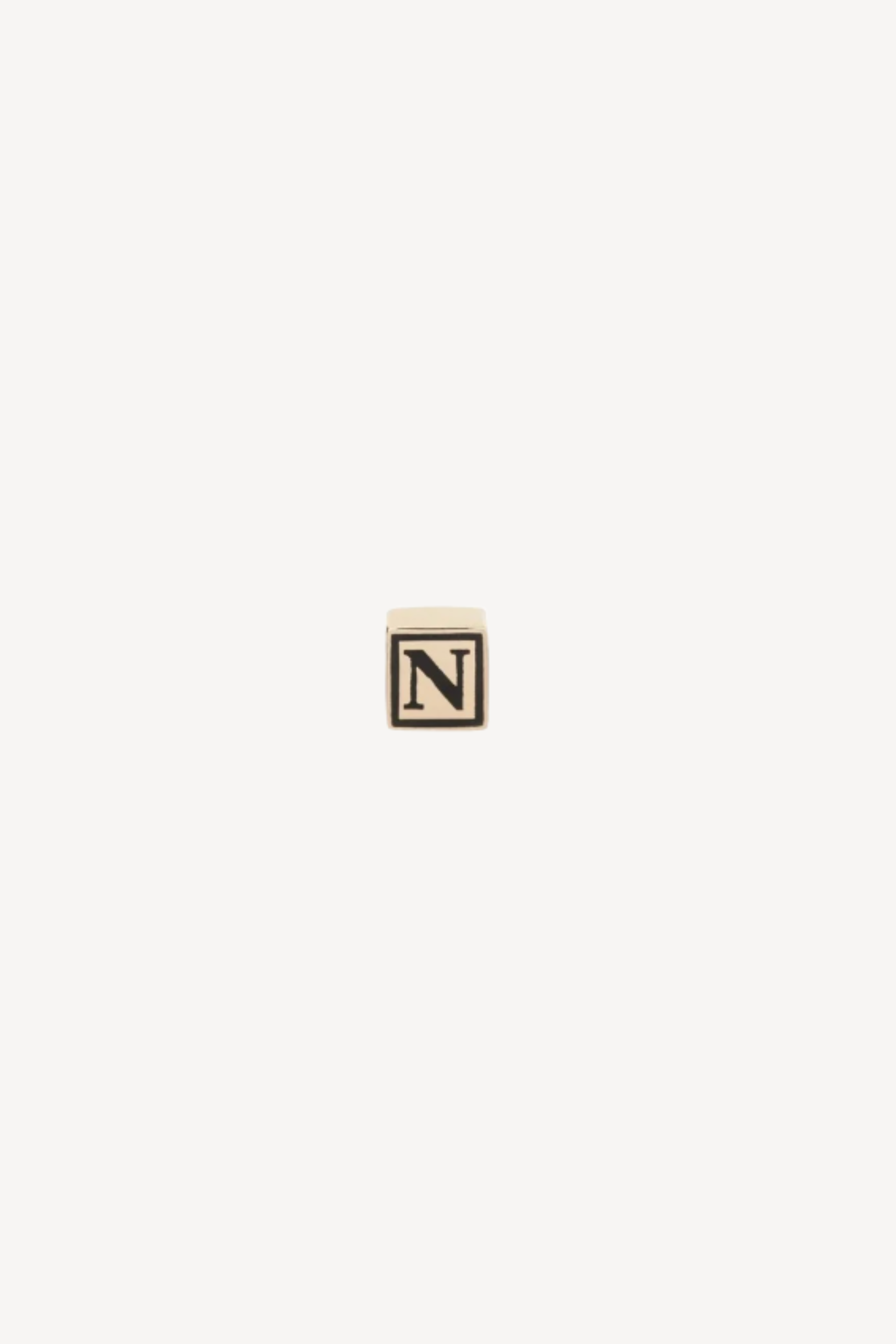 Ceramic Initial Cube Bead