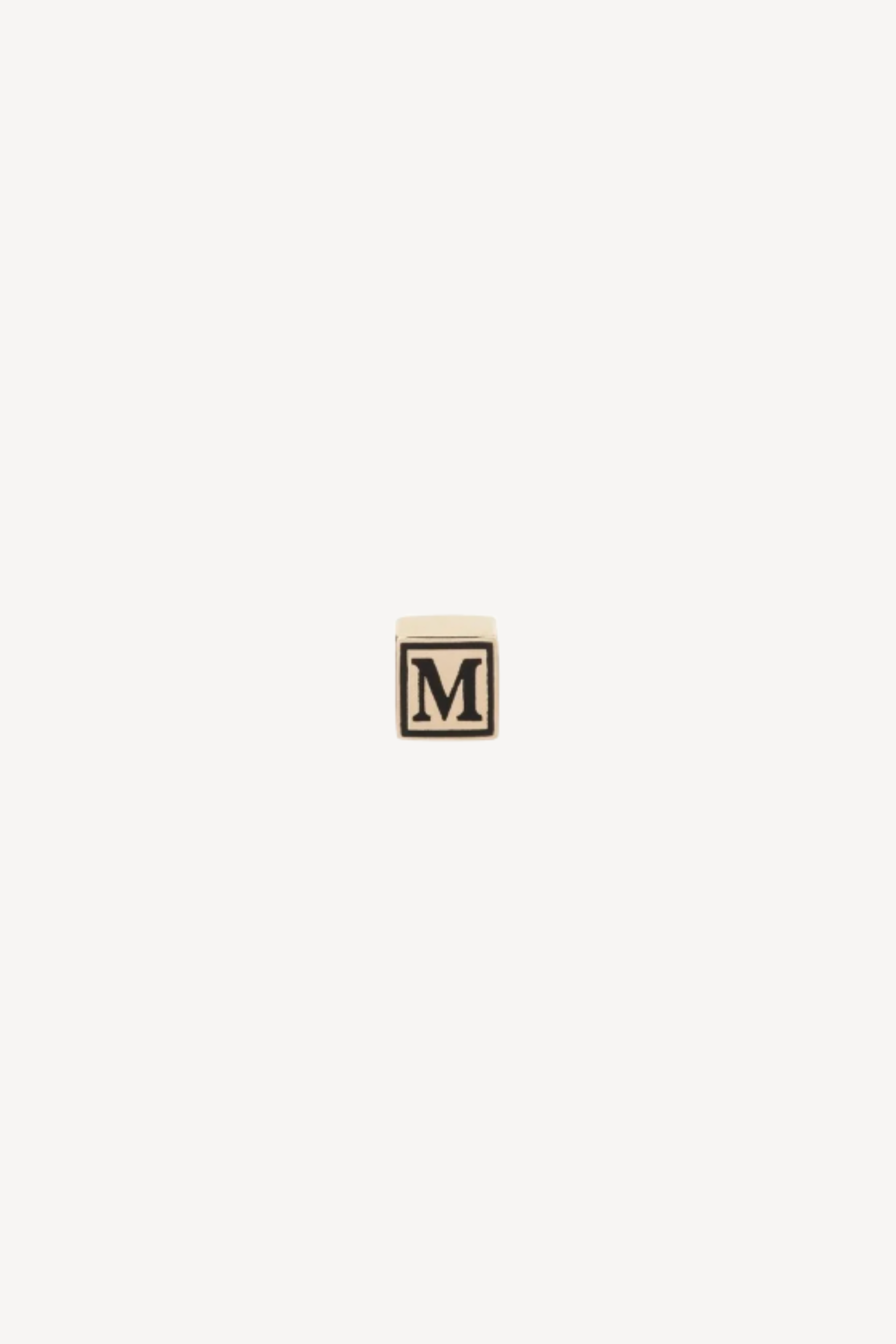 Ceramic Initial Cube Bead