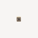 Ceramic Initial Cube Bead
