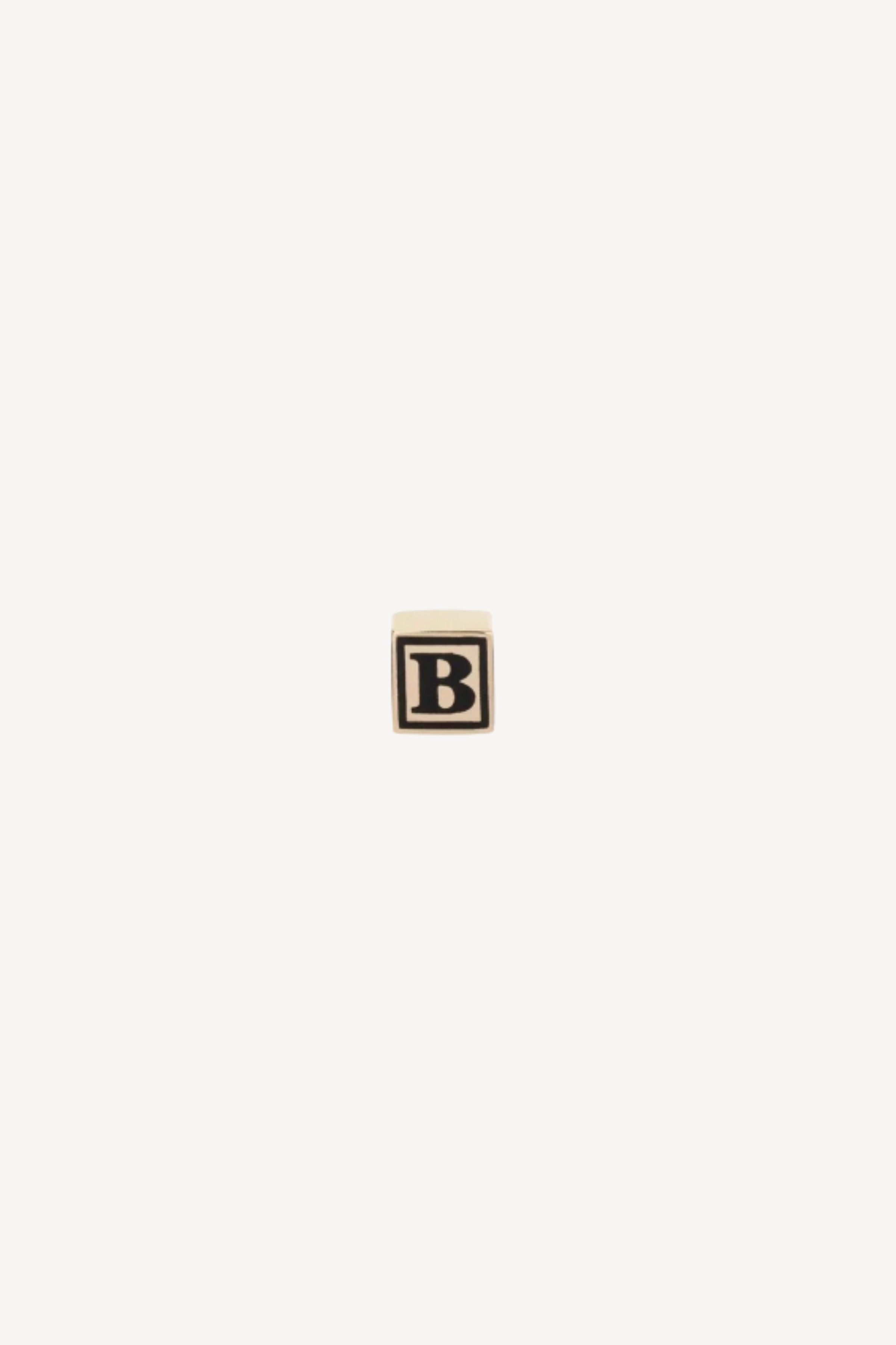 Ceramic Initial Cube Bead