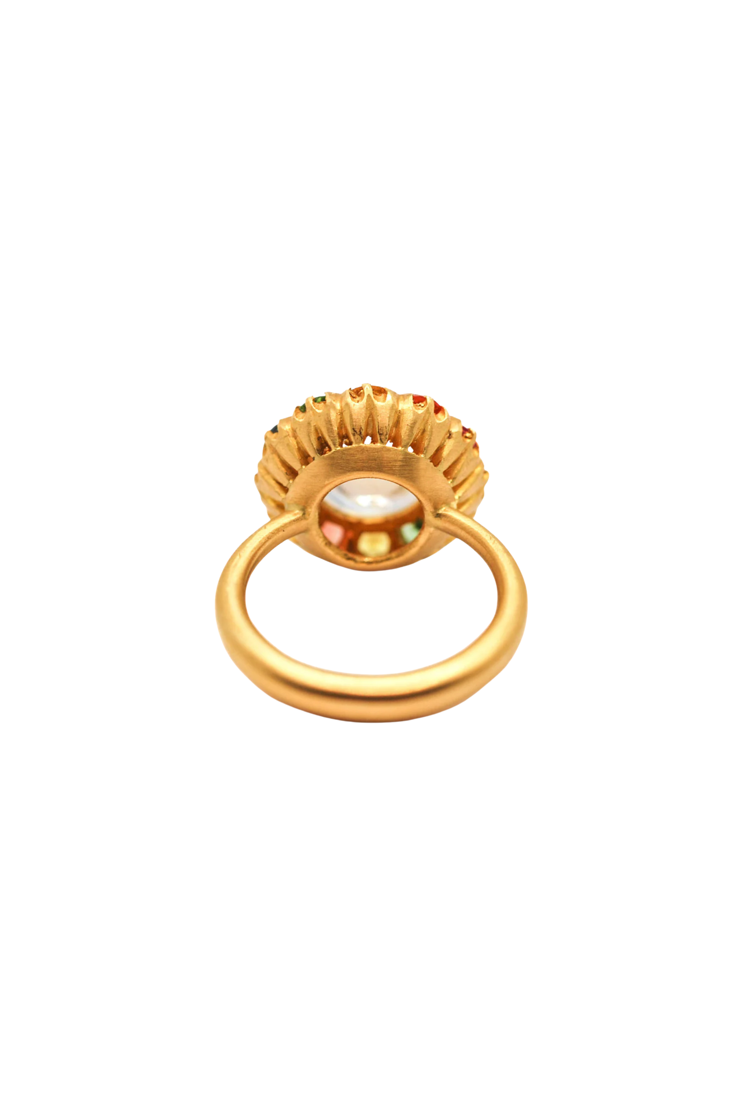 Rainbow Moonstone & Pastel Sapphire Princess D Ring