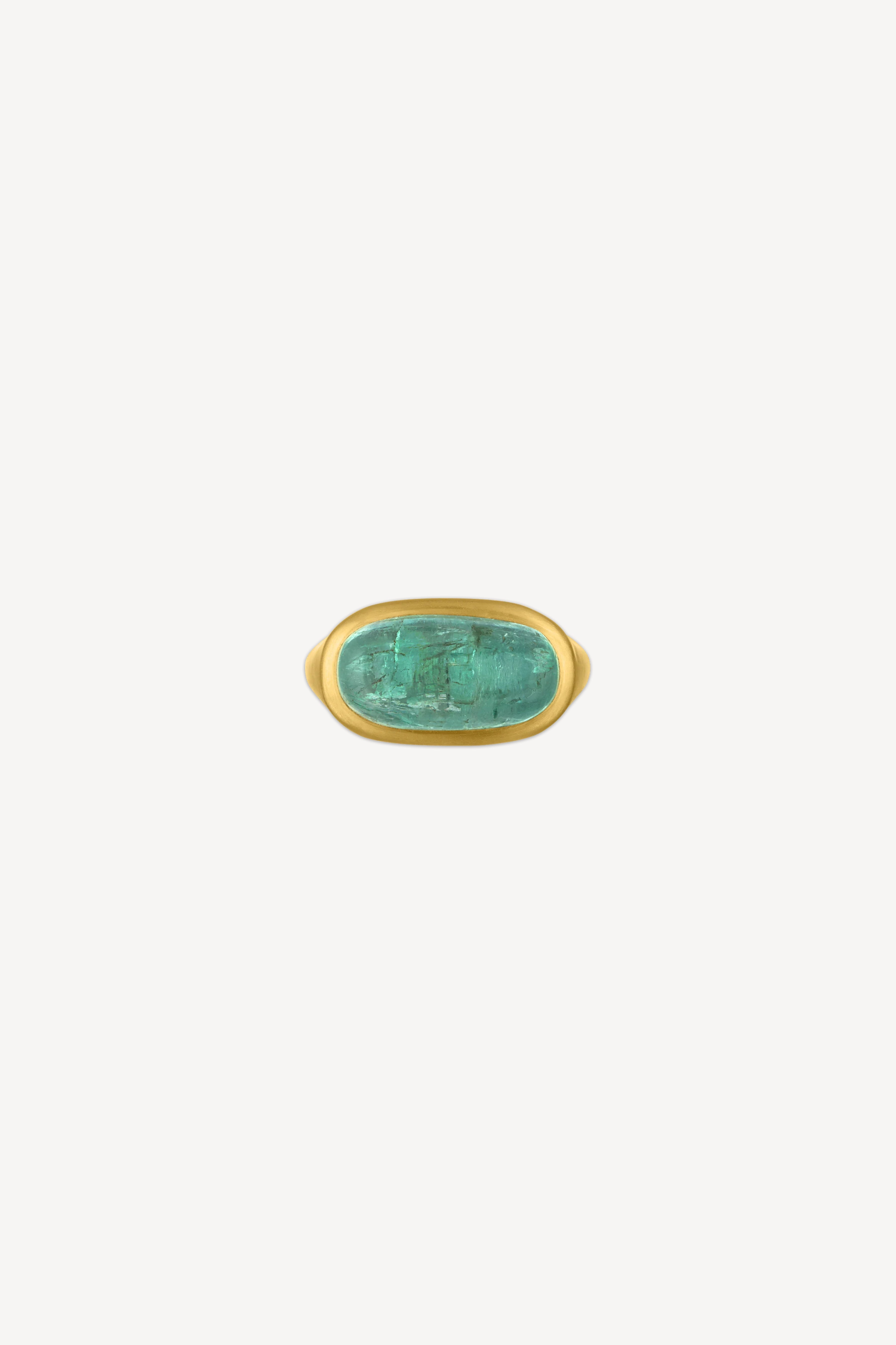 Elongated Emerald Oval Gaea Ring