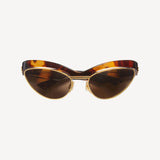 Duo Angle Cat Eye Sunglasses in Havana Brown