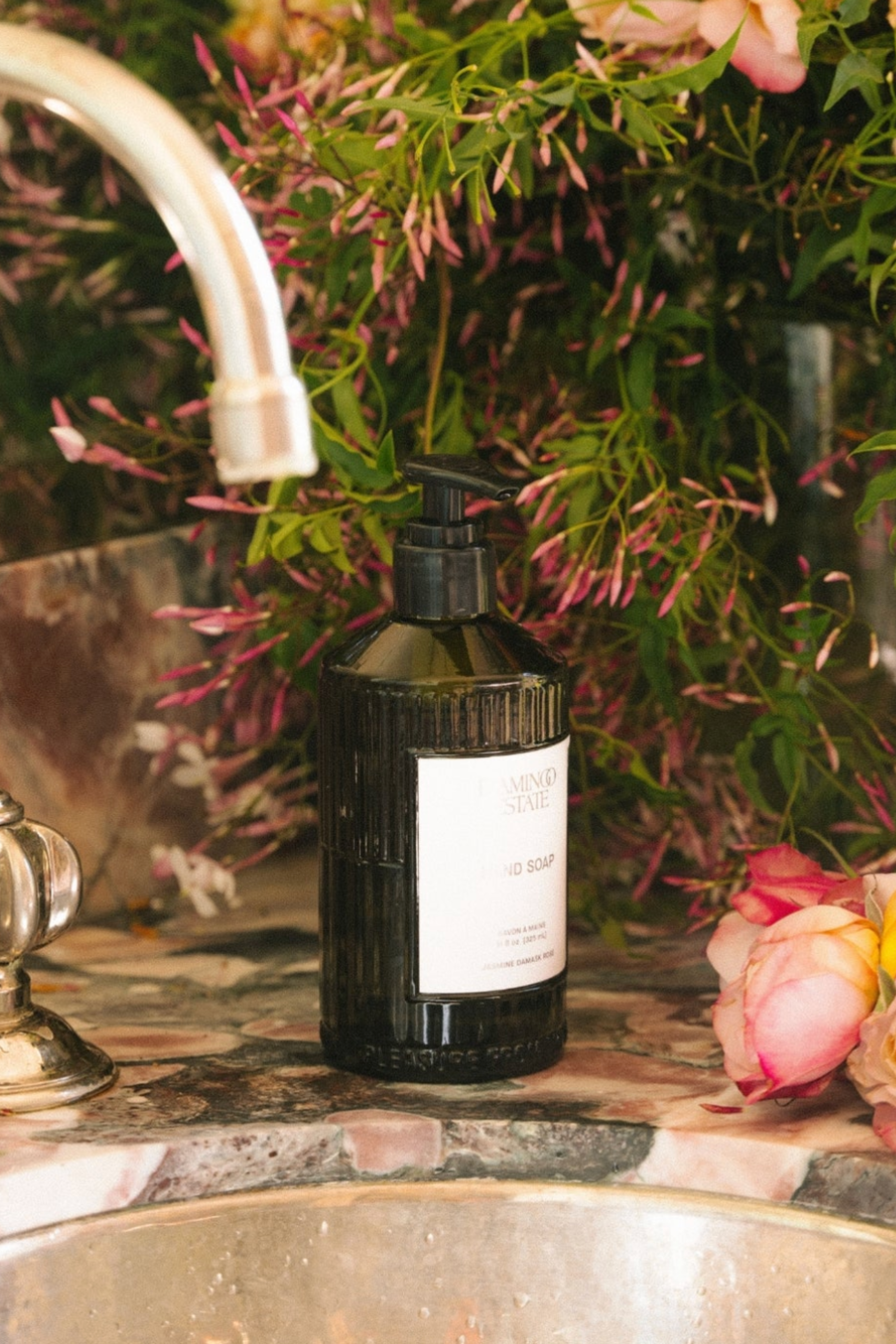 Jasmine Damask Rose Glass Hand Soap
